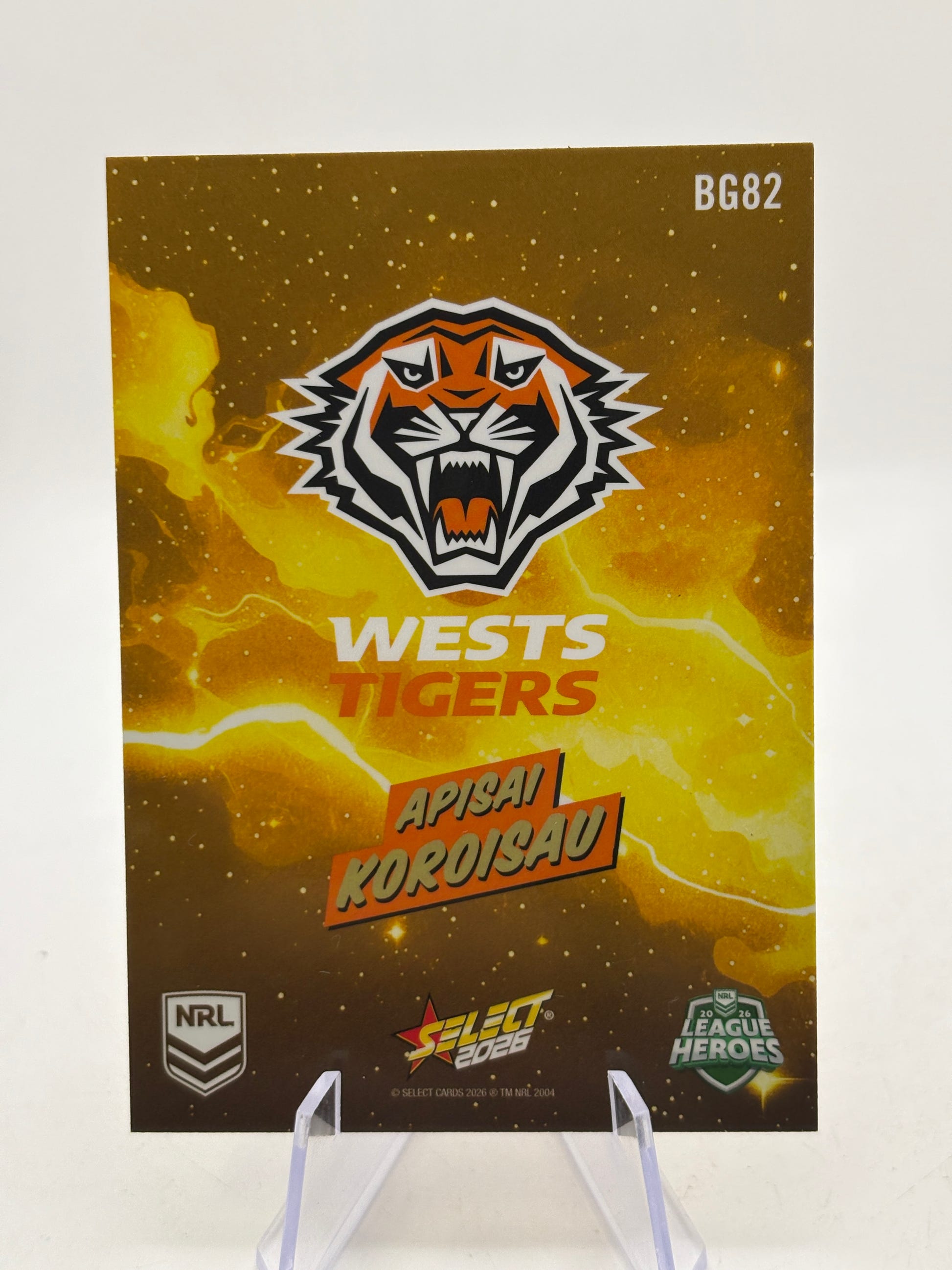2026 NRL Select League Heroes Apisai Koroisau Gold Bang #BG82 image 2