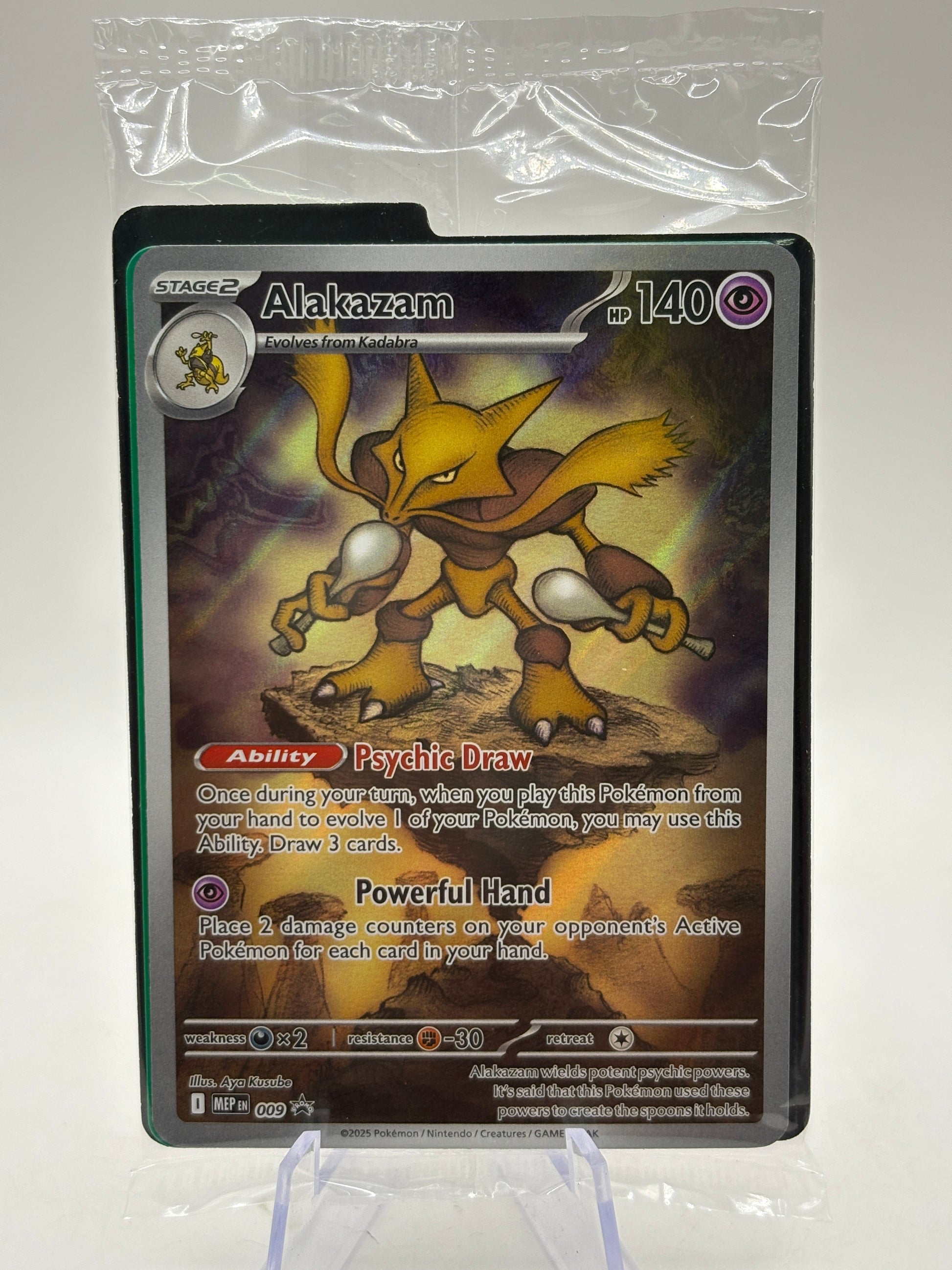 Pokemon TCG Mega Evolution Promo - Alakazam 009 Illustration Promo Sealed FRENLY BRICKS - Open 7 Days