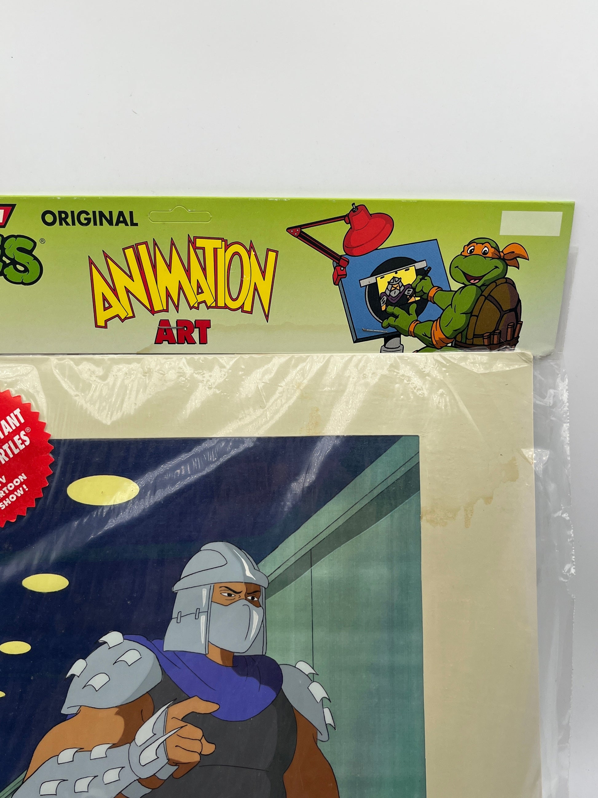 Teenage Mutant Ninja Turtles, Animation Production Cel MWS (1991) W/COA Shredder FRENLY BRICKS - Open 7 Days