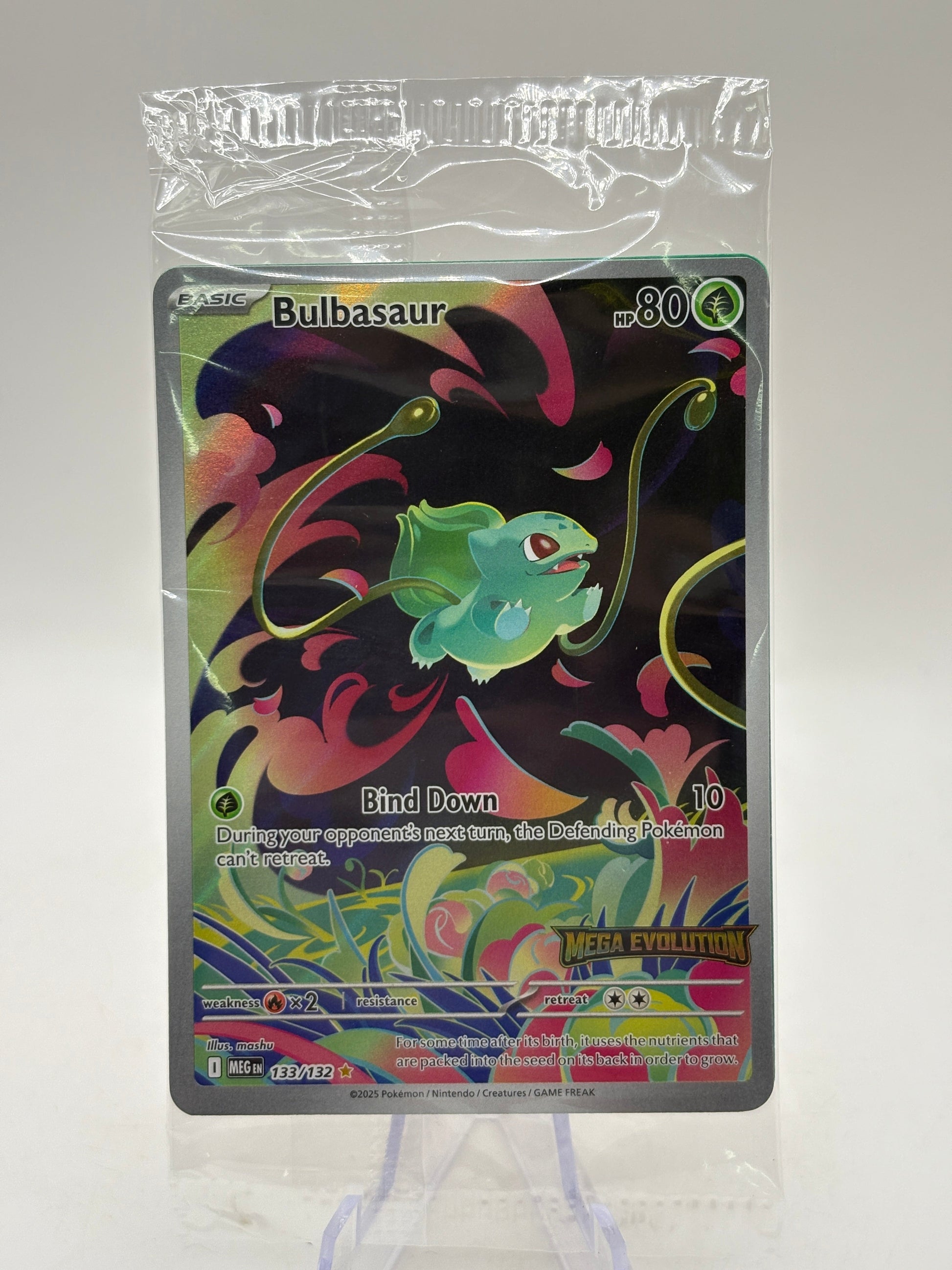 Pokemon TCG Mega Evolution - Bulbasaur 133/132 Stamped Sealed FRENLY BRICKS - Open 7 Days