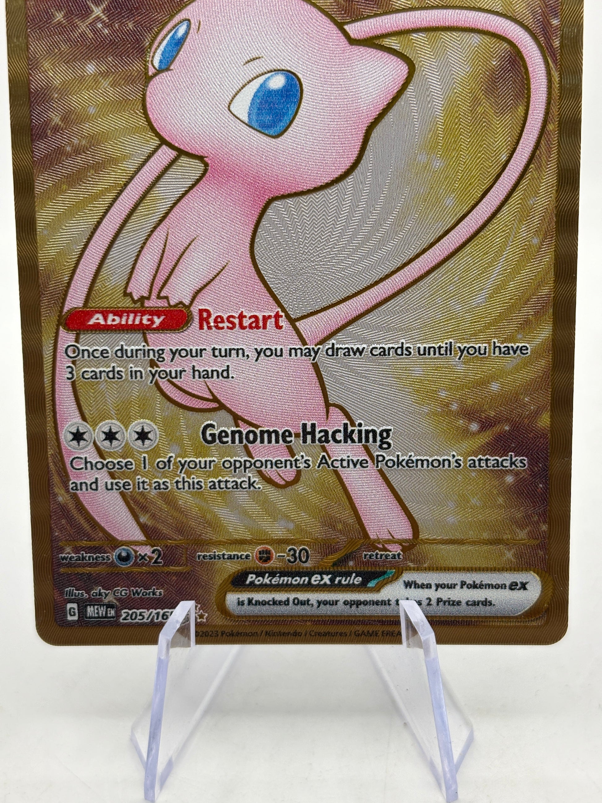 Pokemon TCG 151 MEW - Mew EX 205/165 METAL Promo Card FRENLY BRICKS - Open 7 Days