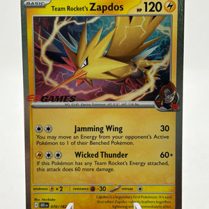 Pokemon TCG Destined Rivals - Team Rocket’s Zapdos 070/182 EB Games NM FRENLY BRICKS - Open 7 Days