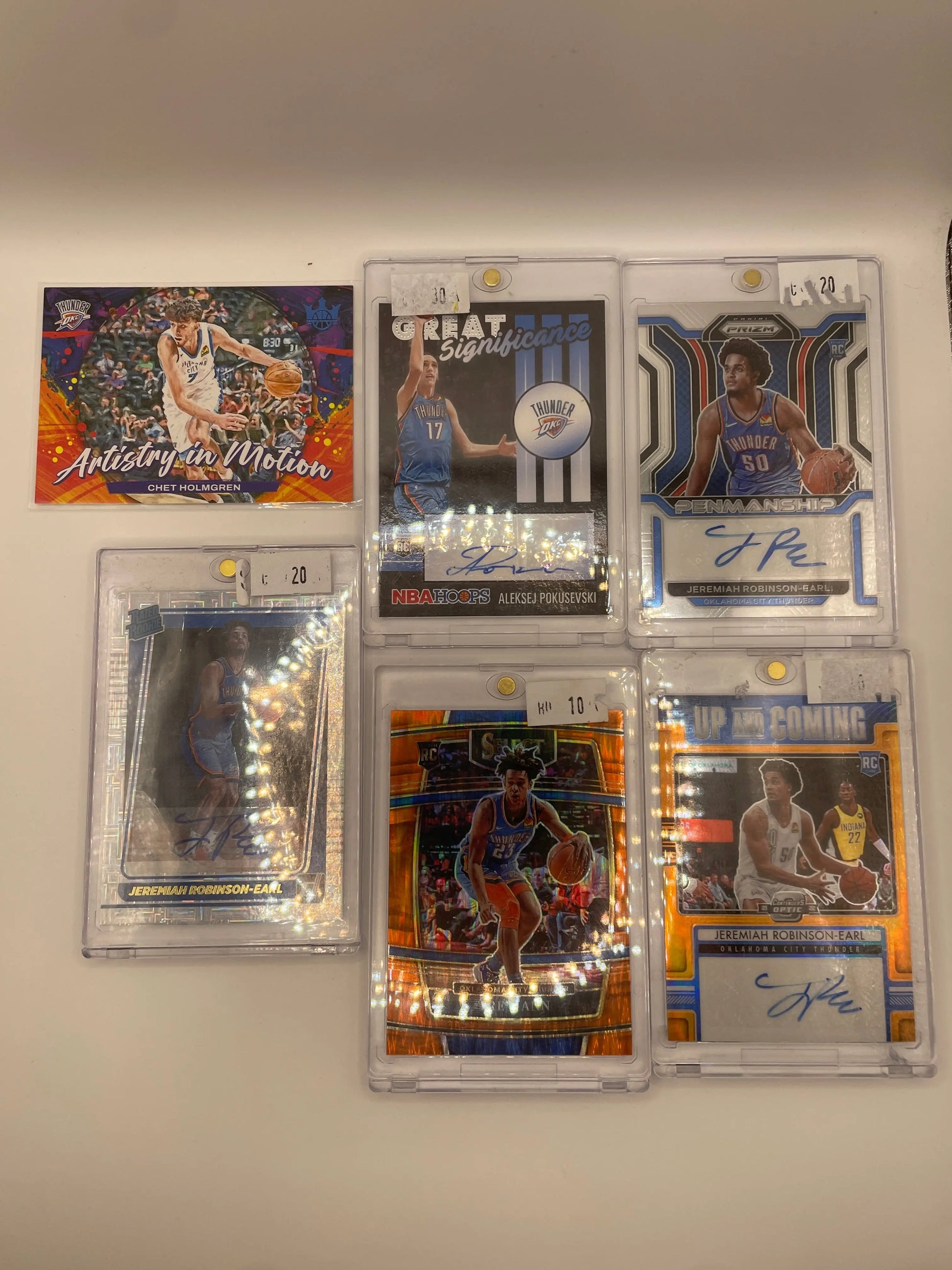 NBA Auto & Numbered Thunder OKC  Sports Card Lot - Jeremiah Robinson + more (lot#30) FRENLY BRICKS - Open 7 Days