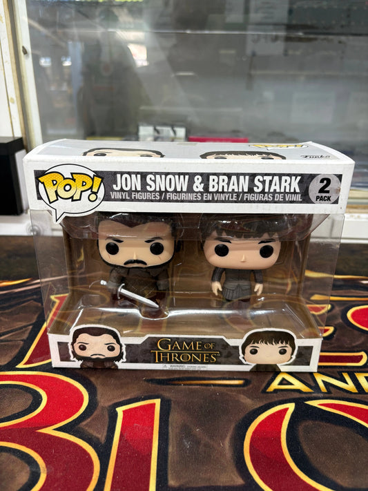 Game of Thrones Funko Pop 2-Pack Jon Snow & Bran Stark Vaulted | Boxed Rare FRENLY BRICKS - Open 7 Days
