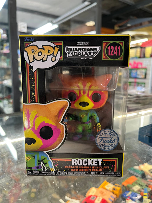Funko Pop Marvel Guardians of The Galaxy Volume 3 Rocket Blacklight 1241 FRENLY BRICKS - Open 7 Days