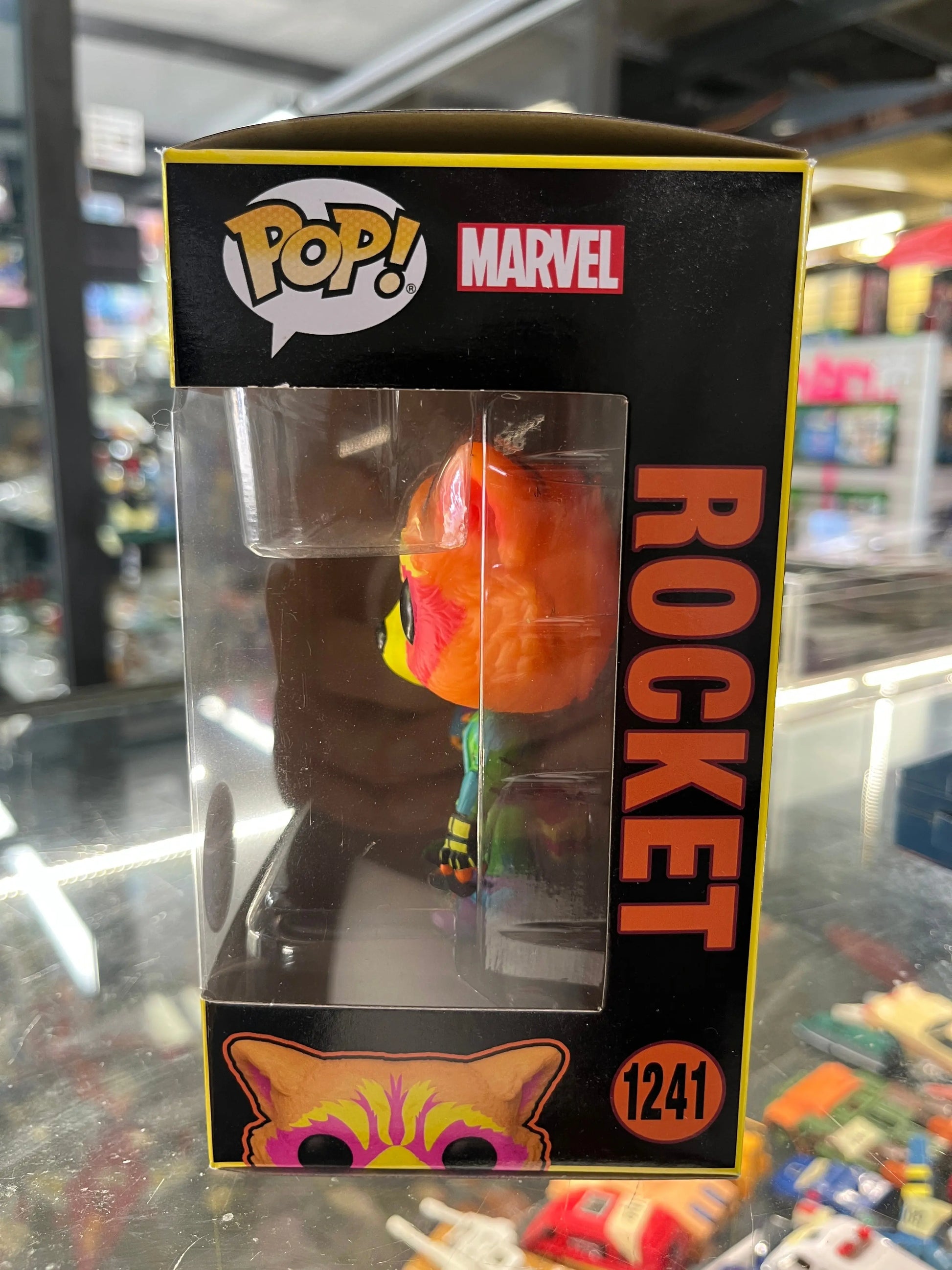 Funko Pop Marvel Guardians of The Galaxy Volume 3 Rocket Blacklight 1241 FRENLY BRICKS - Open 7 Days