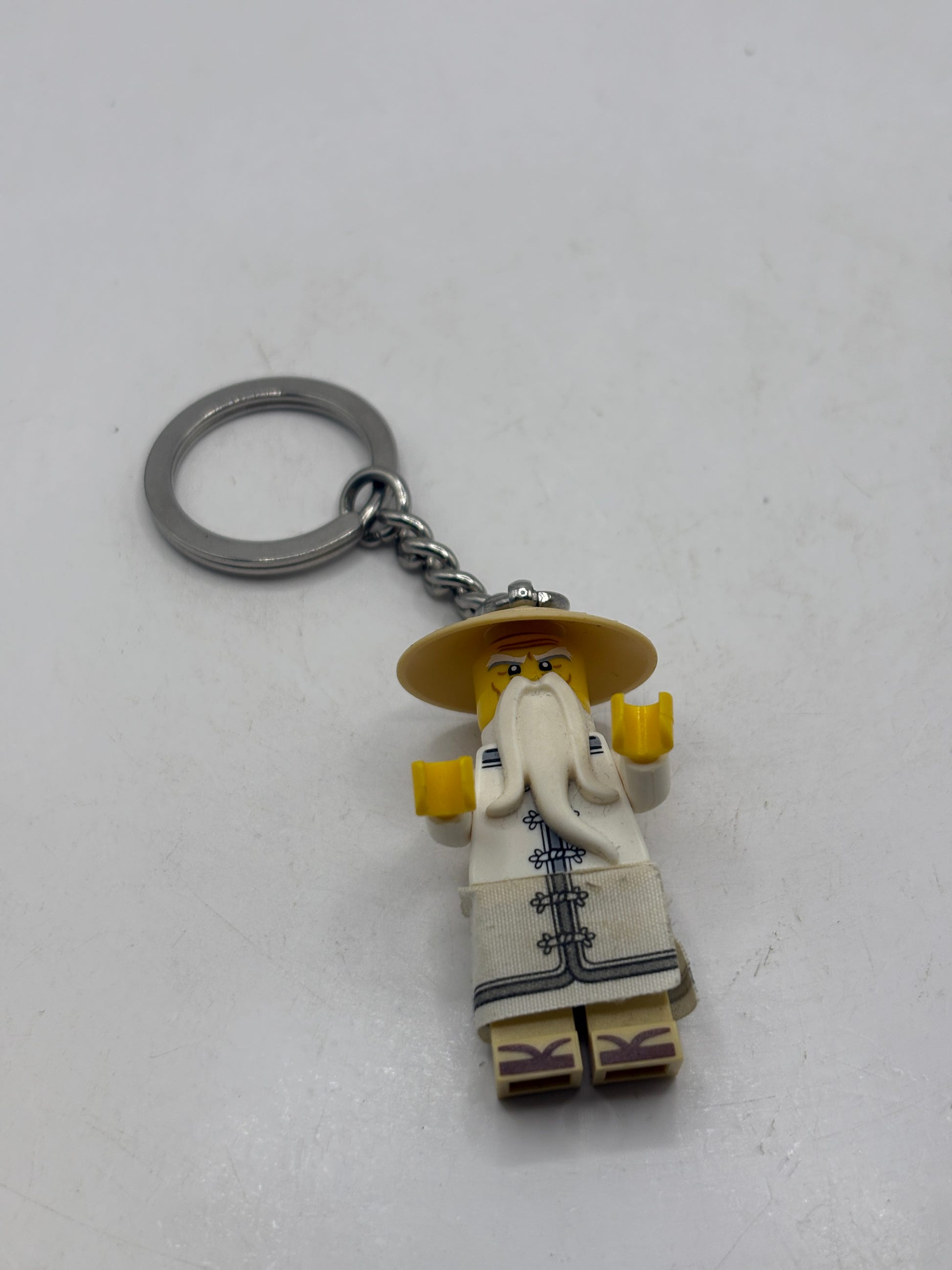 LEGO Ninjago Movie Master Wu Keychain Figure White Old Man Sensei Teacher image 1