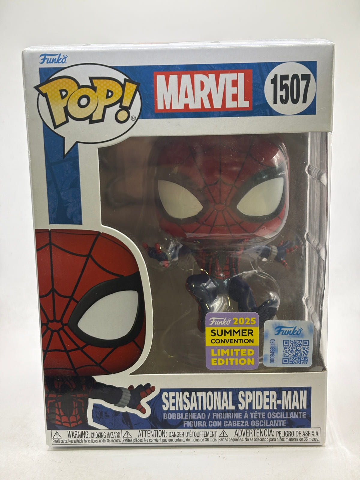 Funko POP! Marvel #1507 Sensational Spider-Man 2025 Summer Bobble Head image 1