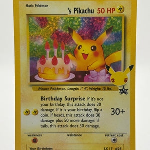 Pokemon TCG Celebrations - Birthday Pikachu 25th Anniversary #24 MP* crease FRENLY BRICKS - Open 7 Days