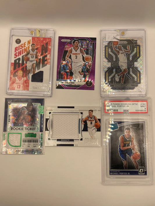 NBA Auto & Numbered Denver Nuggets Sports Card Lot - Bones Hyland + more (lot#34) FRENLY BRICKS - Open 7 Days