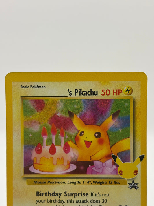 Pokemon TCG Celebrations - Birthday Pikachu 25th Anniversary #24 MP* crease FRENLY BRICKS - Open 7 Days