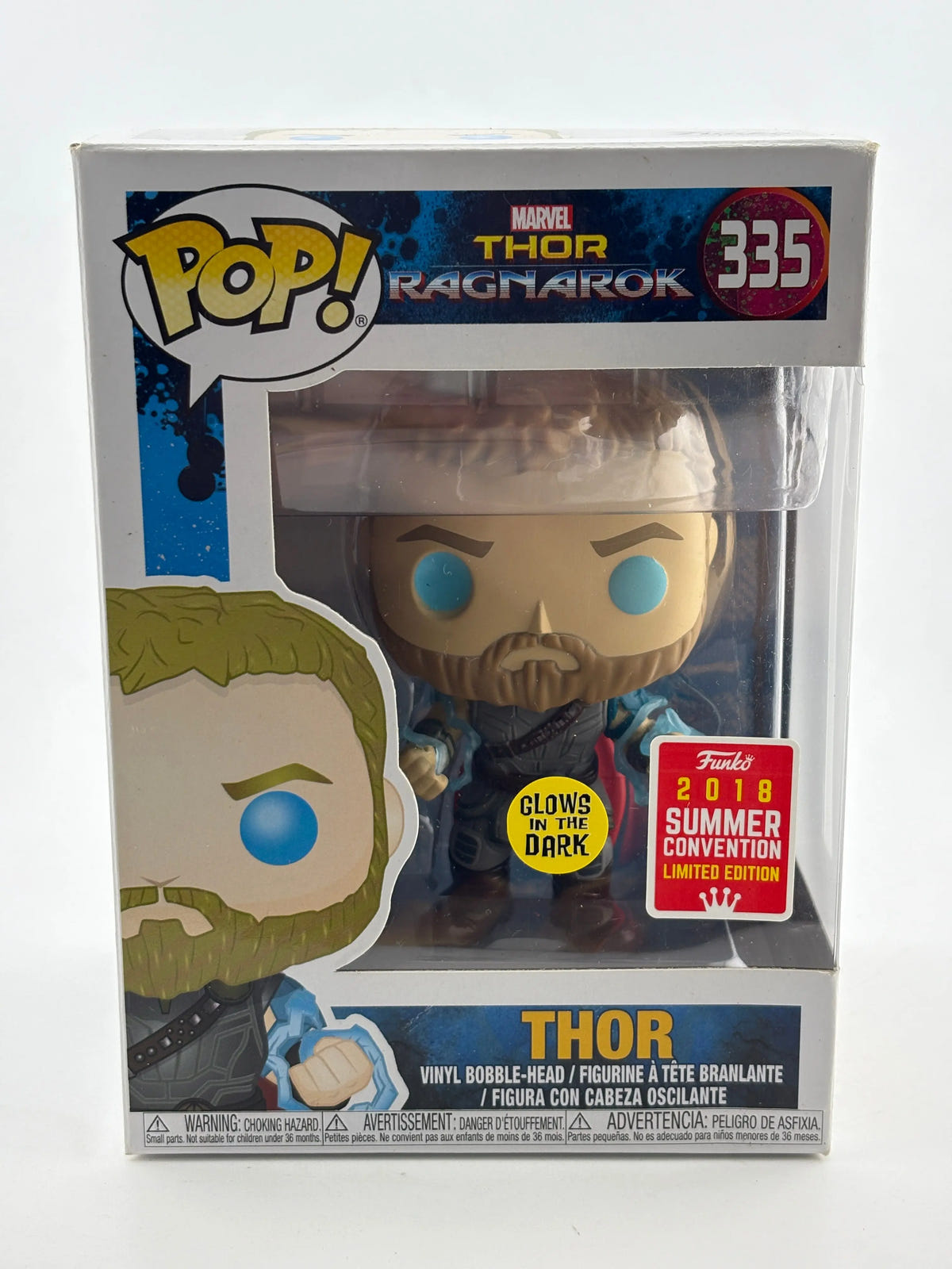 Funko POP! Marvel Thor Ragnarok #335 Thor 2018 Glow Summer Convention Limited FRENLY BRICKS - Open 7 Days image 1