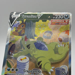 Pokemon TCG Battle Styles - Tyranitar V 155/163 Alternate Art Full Art MP* crease FRENLY BRICKS - Open 7 Days