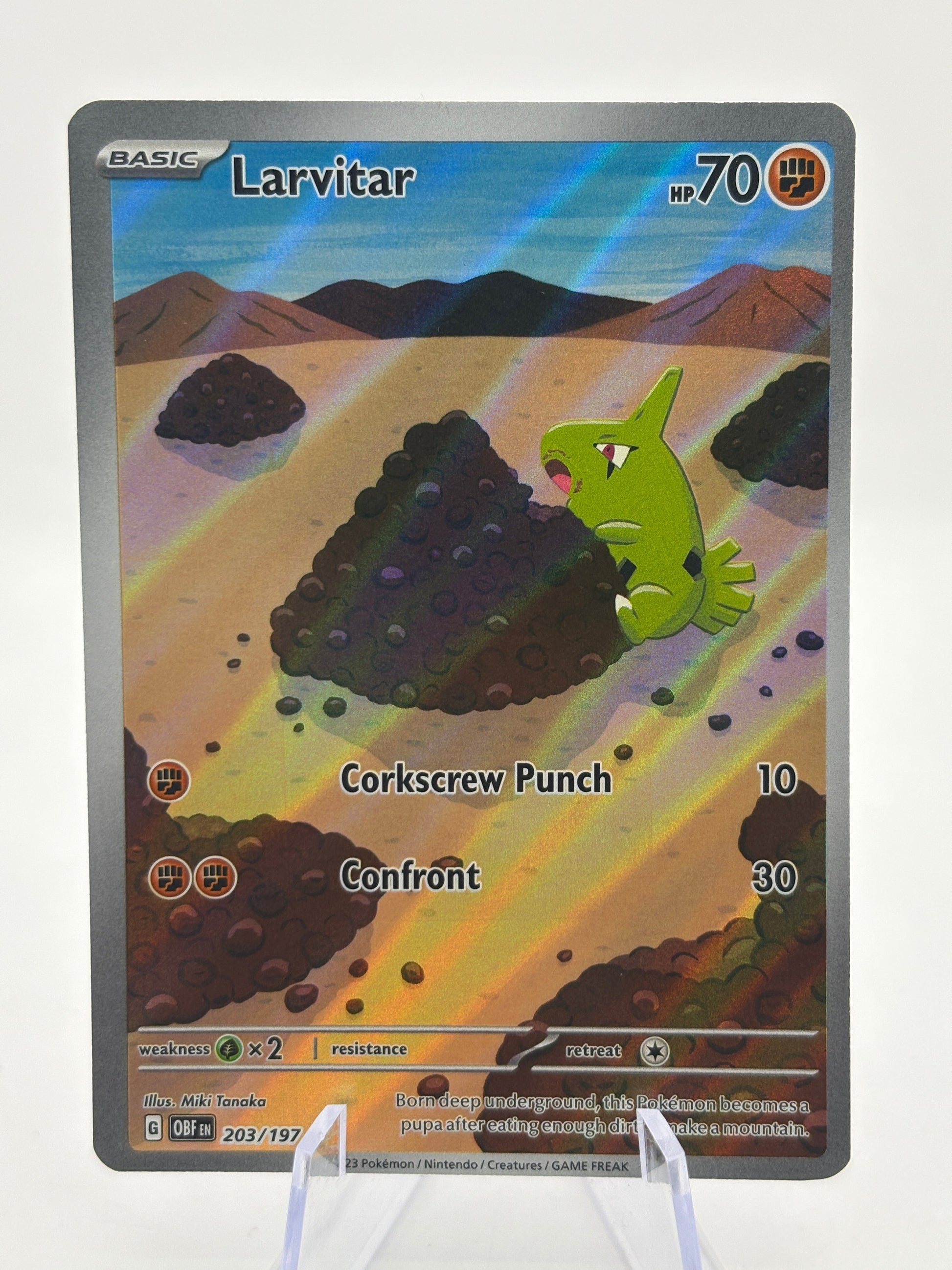 Pokemon TCG Obsidian Flames - Larvitar 203/197 Illustration Rare LP *curve FRENLY BRICKS - Open 7 Days