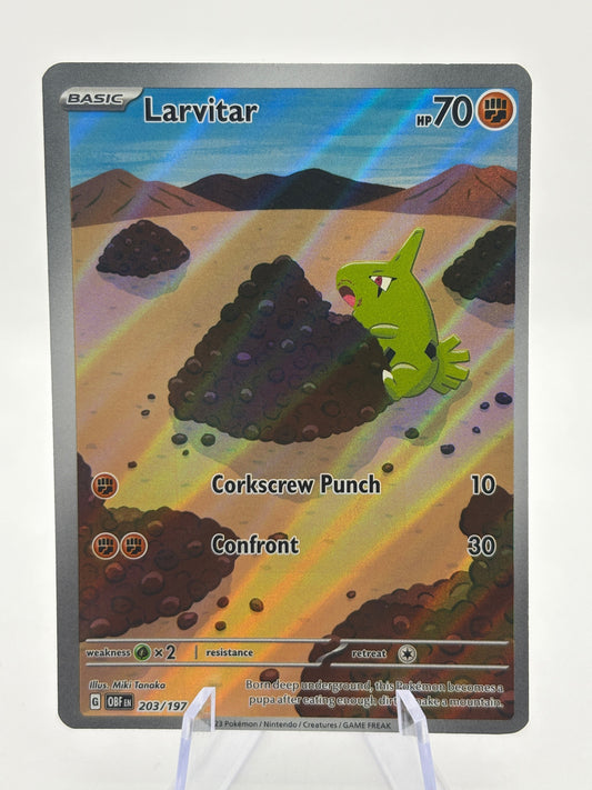 Pokemon TCG Obsidian Flames - Larvitar 203/197 Illustration Rare LP *curve FRENLY BRICKS - Open 7 Days