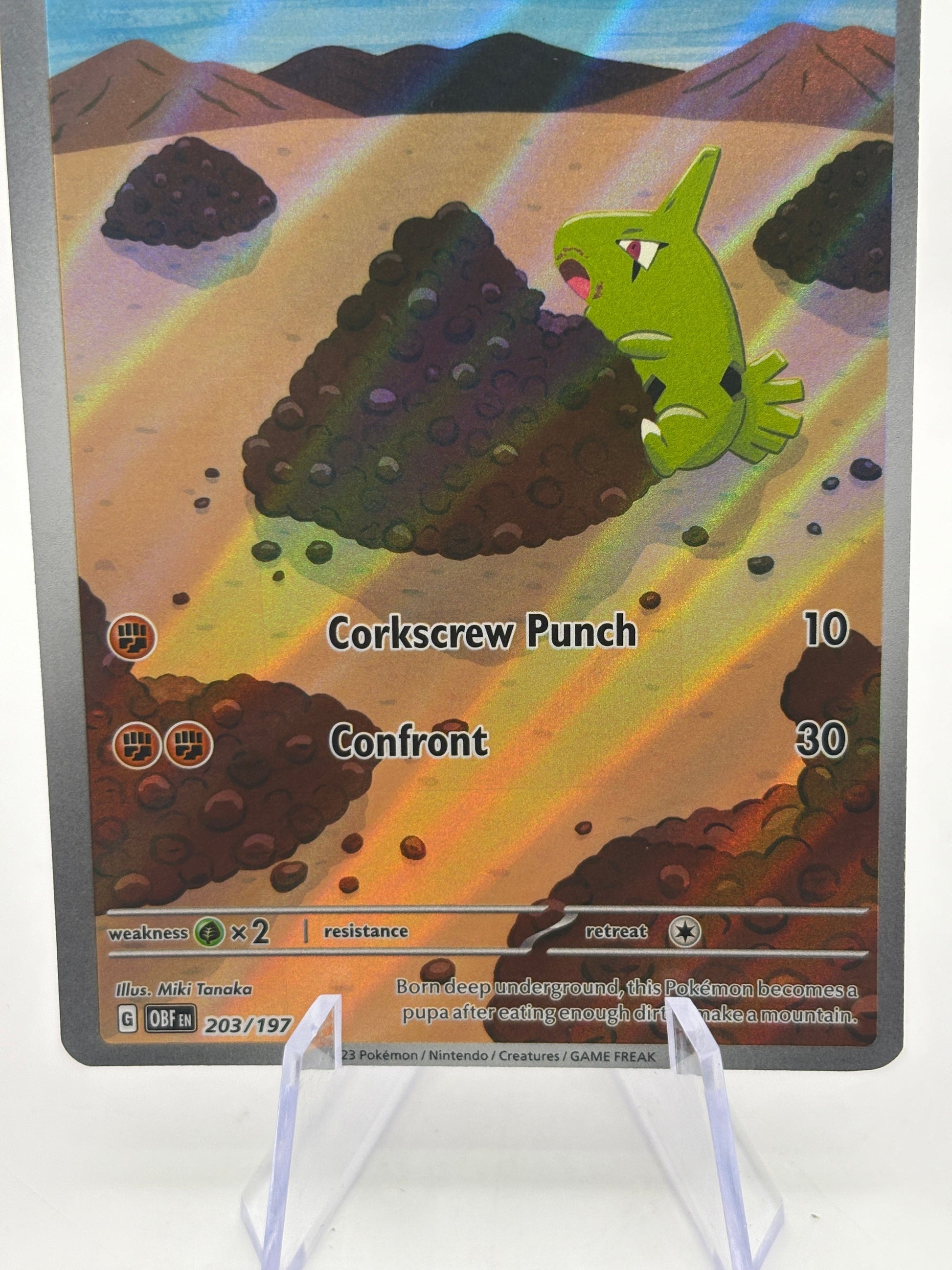 Pokemon TCG Obsidian Flames - Larvitar 203/197 Illustration Rare LP *curve FRENLY BRICKS - Open 7 Days