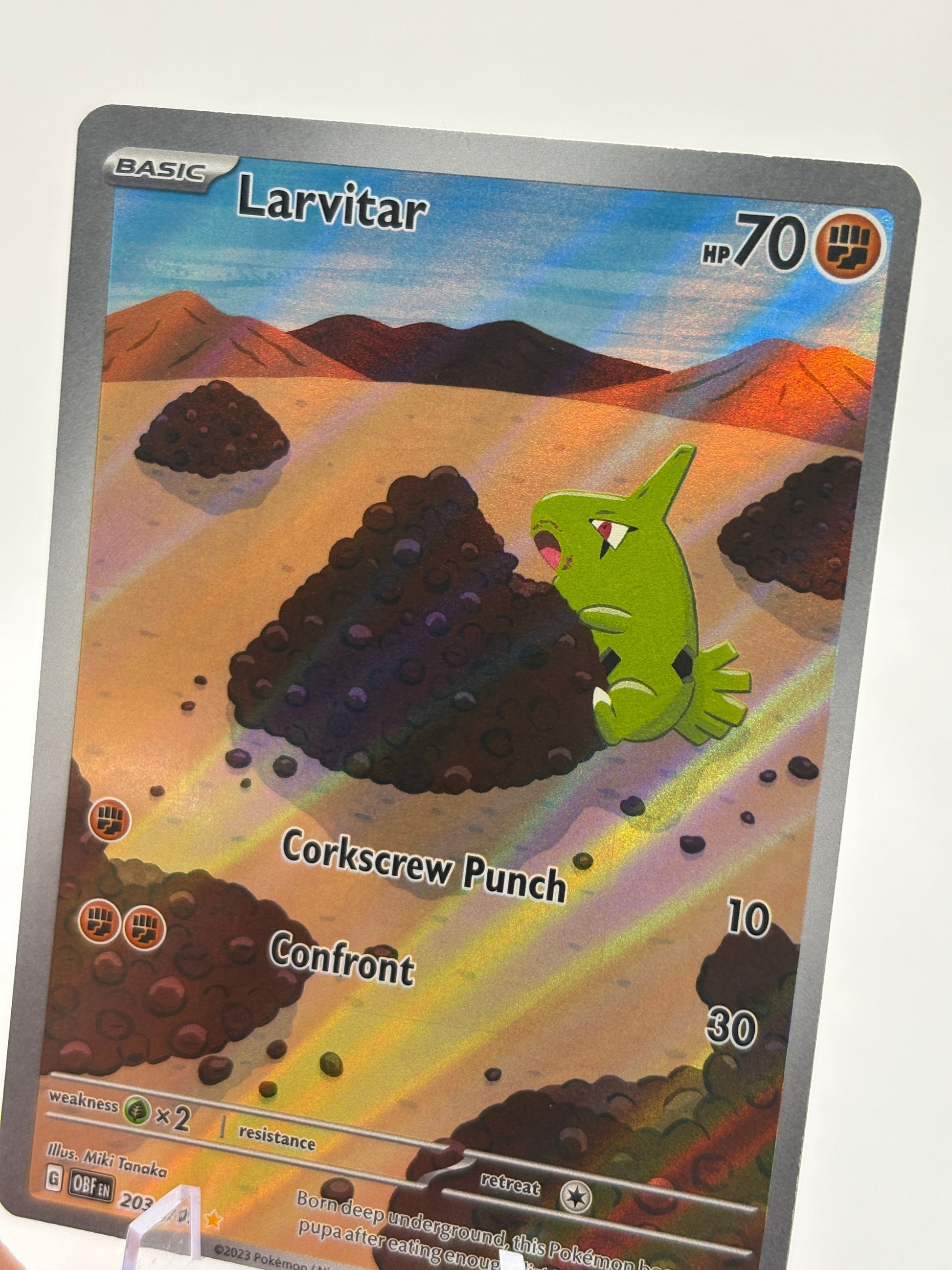 Pokemon TCG Obsidian Flames - Larvitar 203/197 Illustration Rare LP *curve FRENLY BRICKS - Open 7 Days