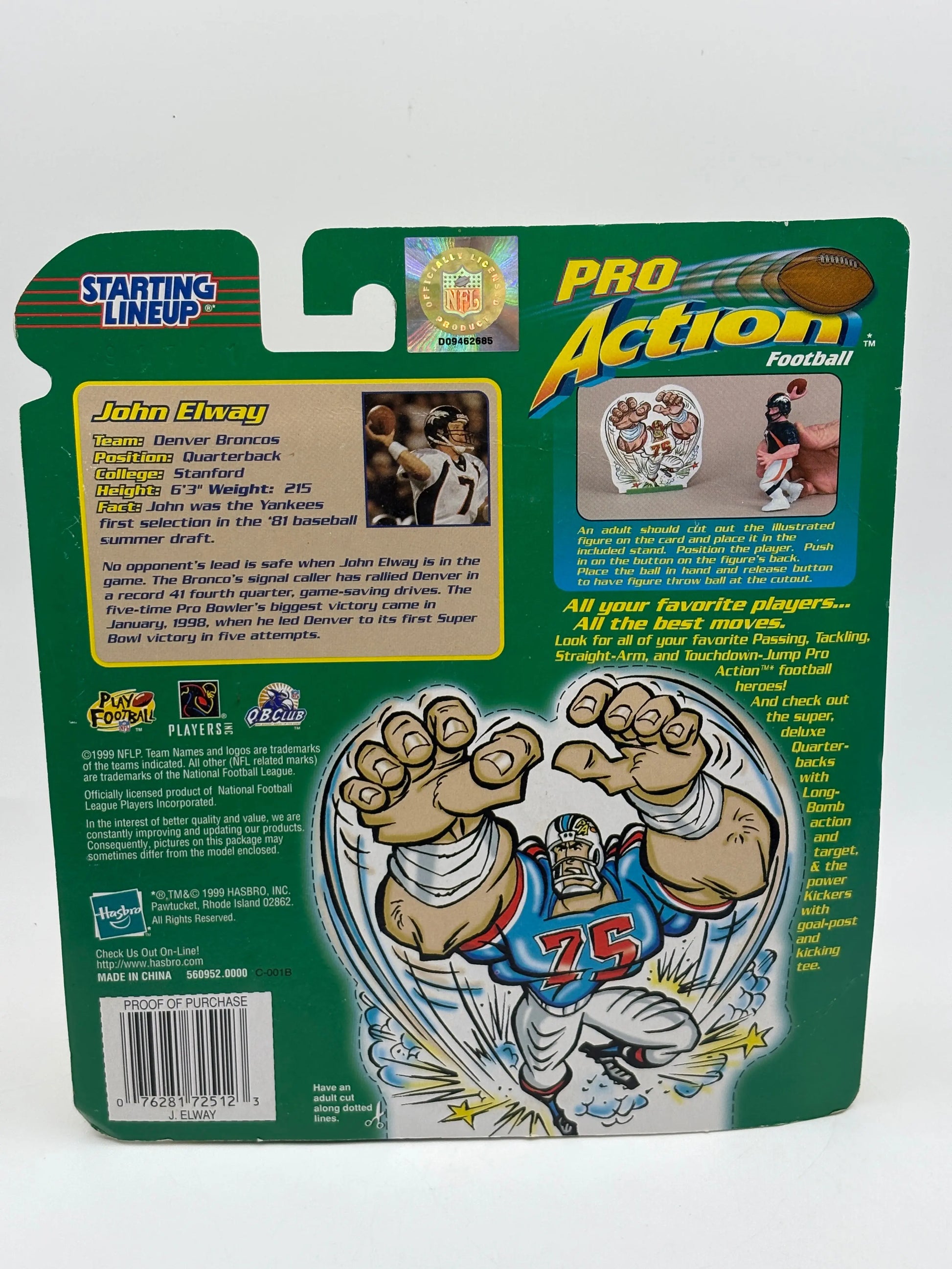 1999 John Elway Broncos Pro Action Figure Starting Lineup FRENLY BRICKS - Open 7 Days