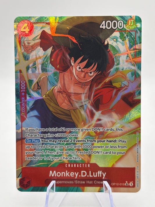 One Piece TCG - Monkey.D.Luffy OP12-015 SR Alternate Art NM FRENLY BRICKS - Open 7 Days