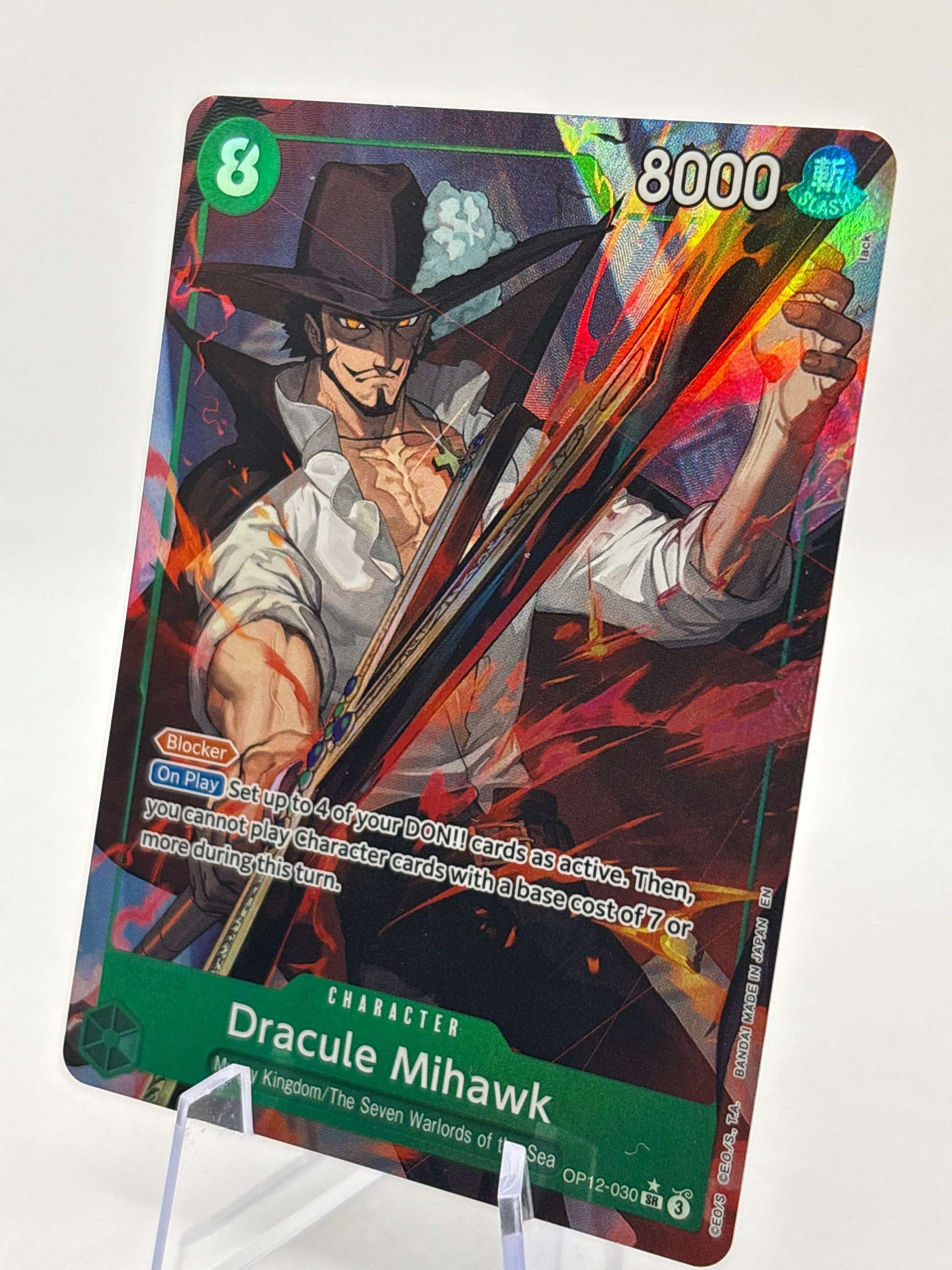 One Piece TCG - Dracule Mihawk OP12-030 SR Alternate Art LP FRENLY BRICKS - Open 7 Days