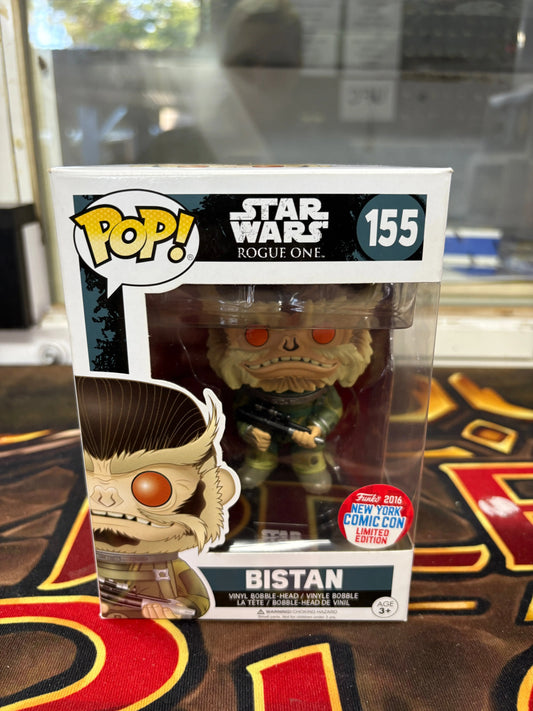 Funko Pop Bistan #155 Star Wars Rouge One - 2016 NY Comic Con Limited Edition FRENLY BRICKS - Open 7 Days