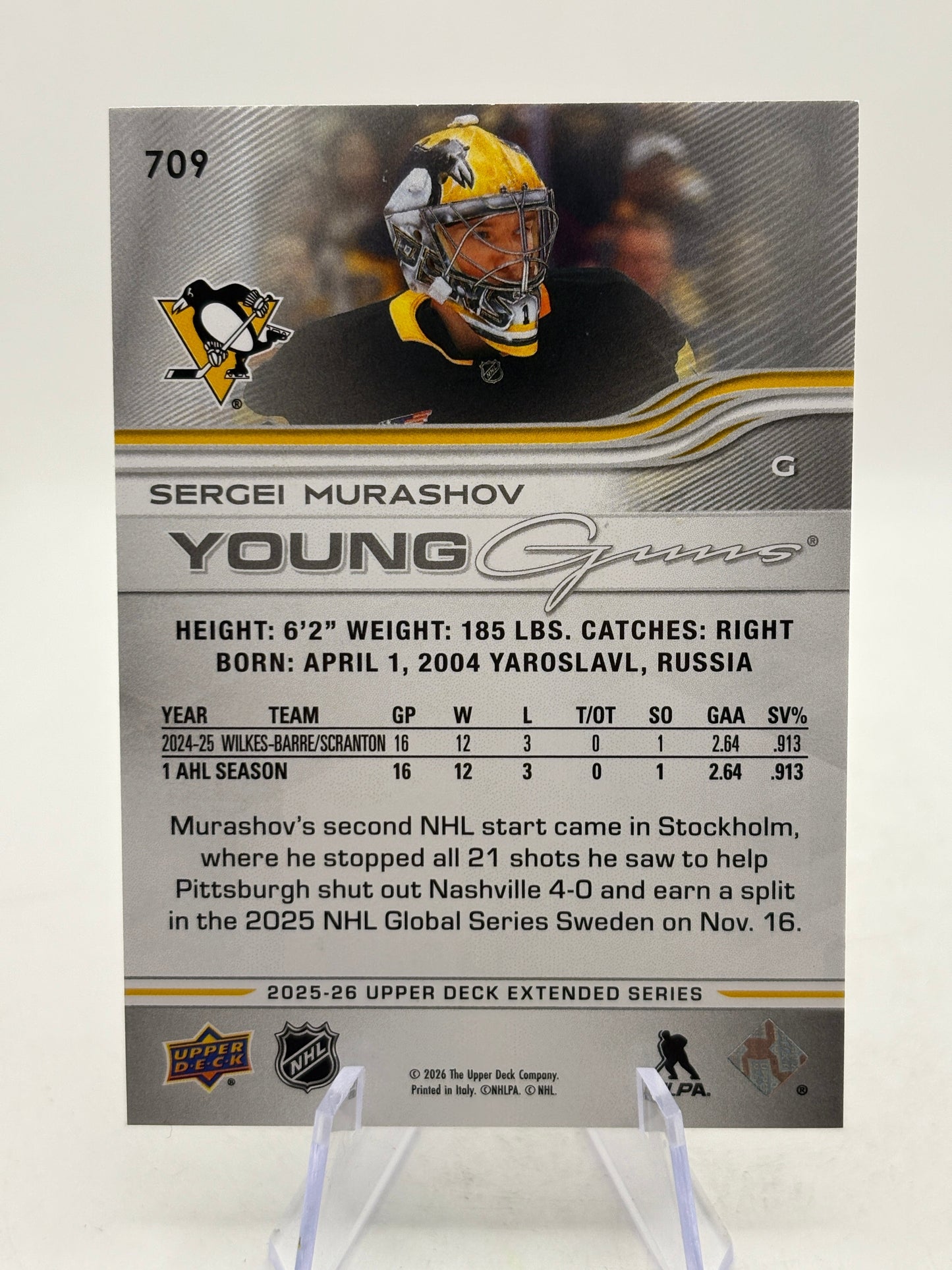 2025-26 Upper Deck Extended Series #709 Sergei Murashov Young Guns FRENLY BRICKS - Open 7 Days