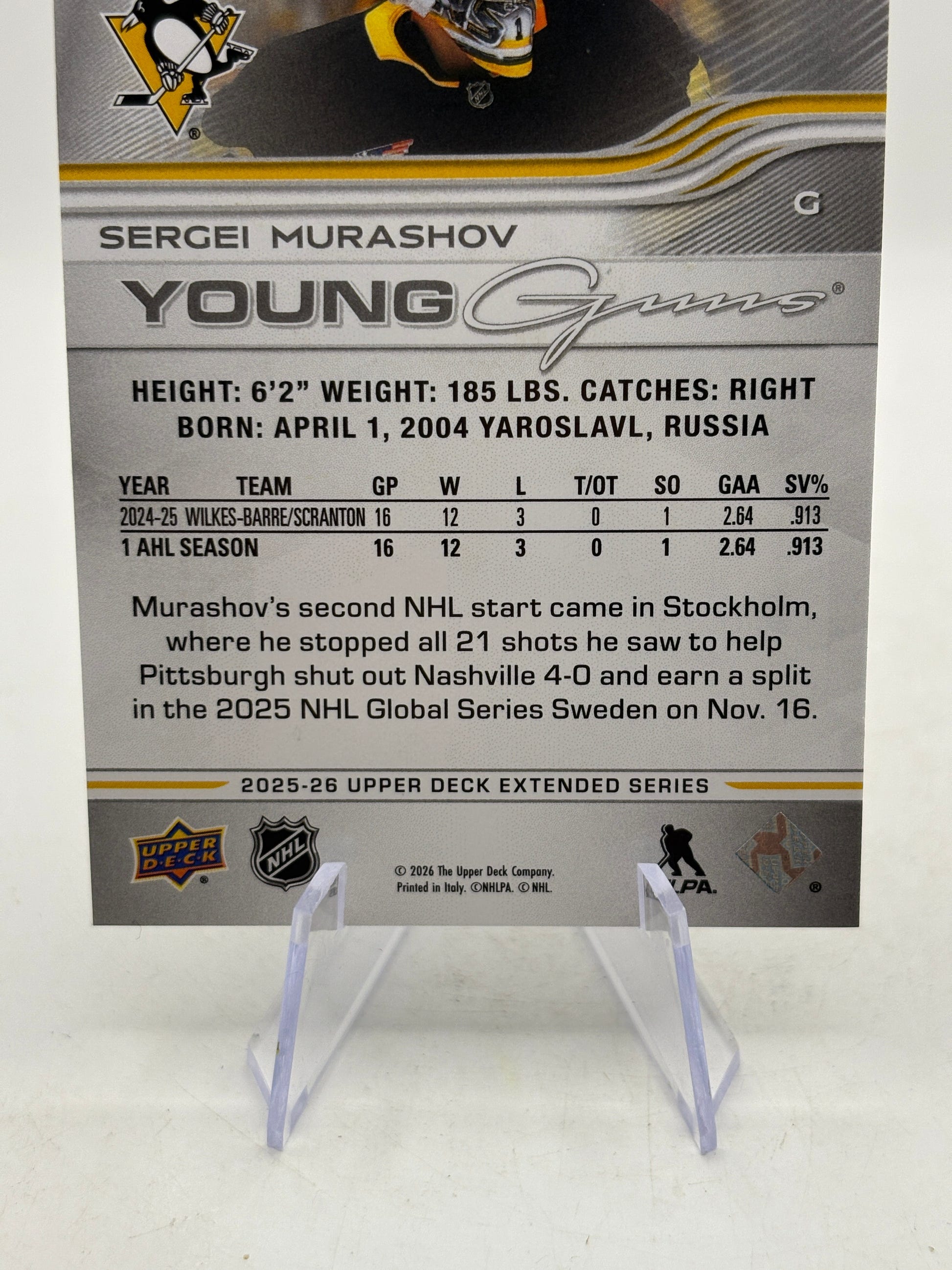 2025-26 Upper Deck Extended Series #709 Sergei Murashov Young Guns FRENLY BRICKS - Open 7 Days image 8
