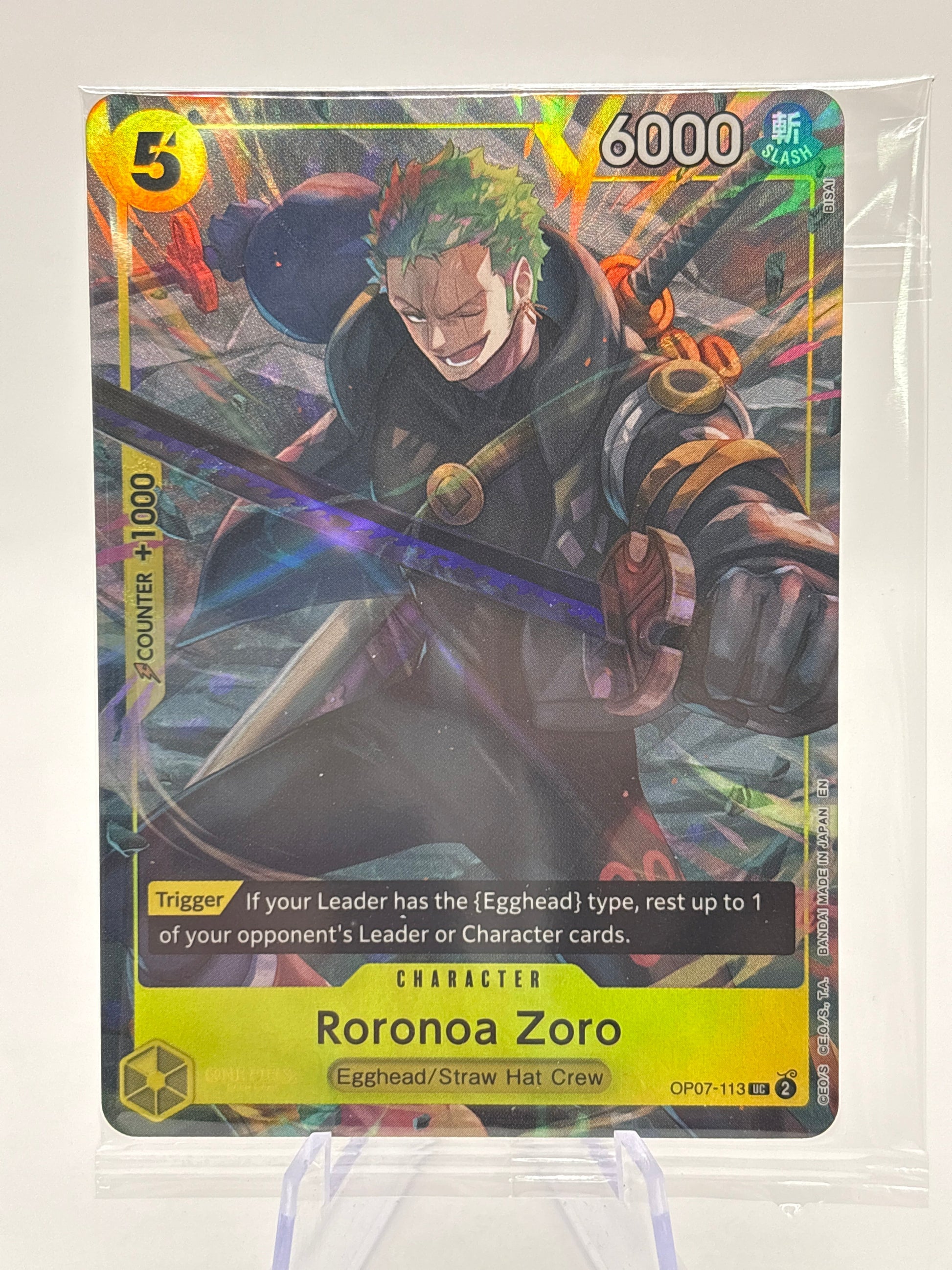 One Piece TCG - Roronoa Zoro OP07-113 Uncommon Alt Art Sealed Promo FRENLY BRICKS - Open 7 Days