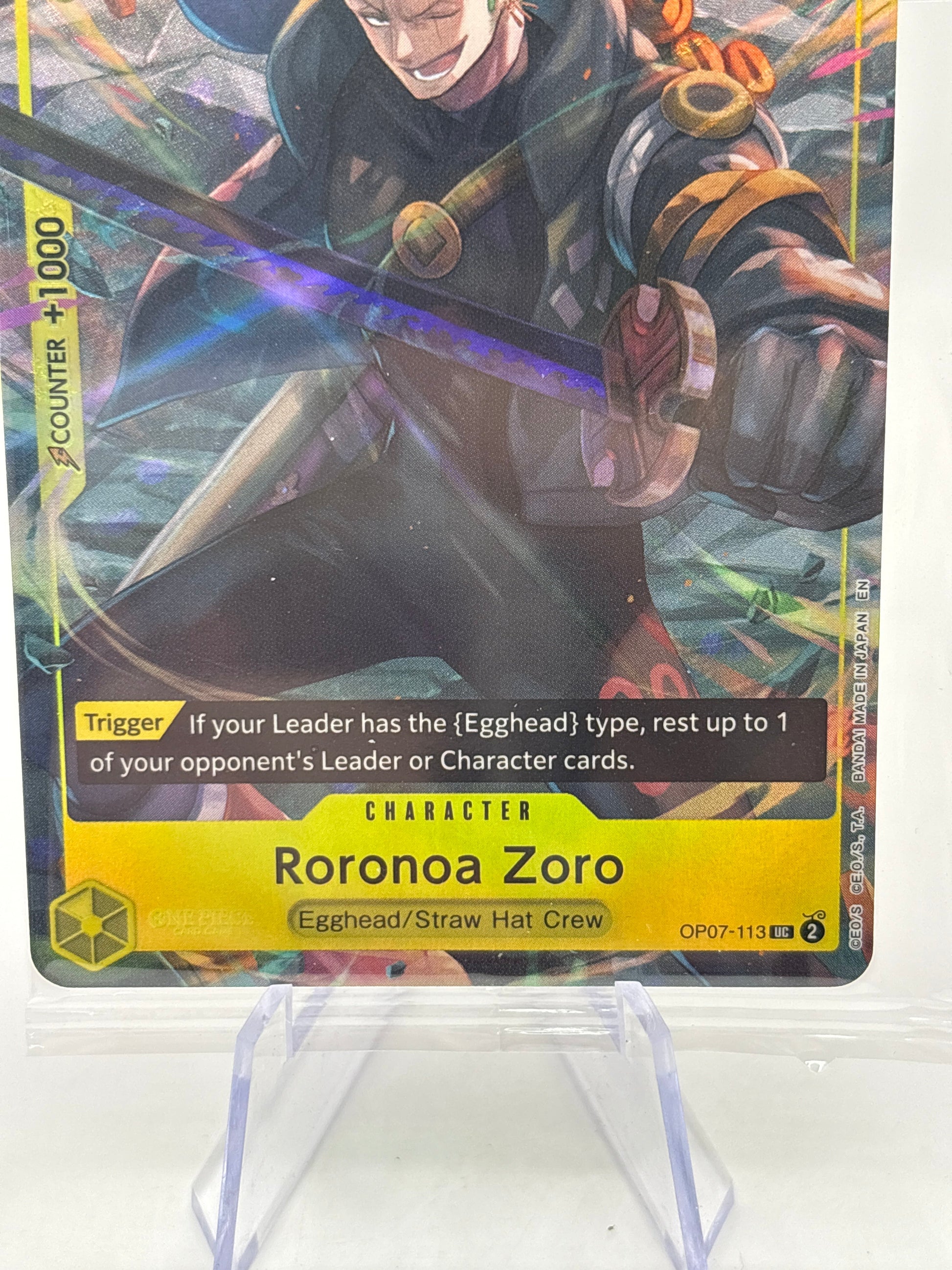 One Piece TCG - Roronoa Zoro OP07-113 Uncommon Alt Art Sealed Promo FRENLY BRICKS - Open 7 Days