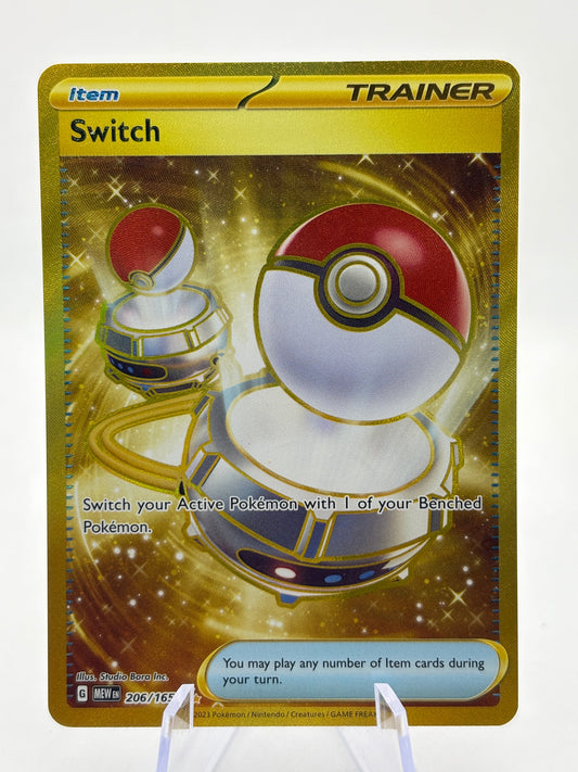 Pokemon TCG MEW 151 - Switch 206/165 Gold Hyper Rare Full Art NM FRENLY BRICKS - Open 7 Days
