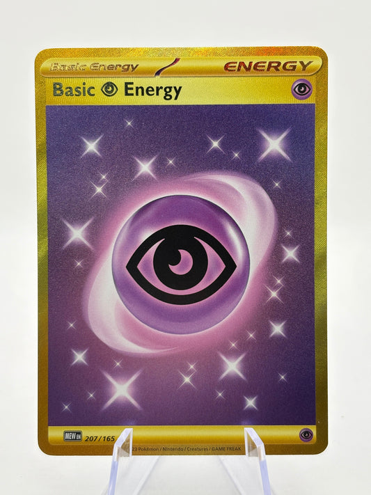 Pokemon TCG MEW 151 - Basic Psychic Energy 207/165 Gold Hyper Rare NM FRENLY BRICKS - Open 7 Days