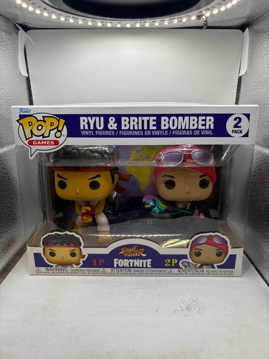 Funko POP! Games Street Fighter Fortnite 2 Pack Ryu & Brite Bomber