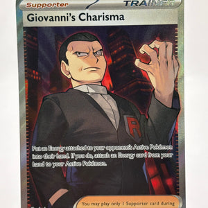 Pokemon TCG MEW 151 - Giovanni’s Charisma 197/165 Full Art Ultra Rare NM FRENLY BRICKS - Open 7 Days