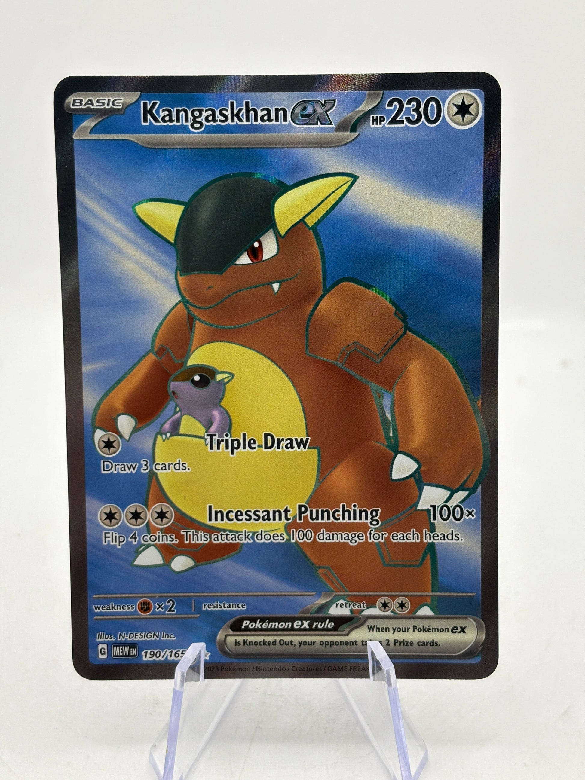 Pokemon TCG 151 MEW - Kangaskhan EX 190/165 Full Art LP FRENLY BRICKS - Open 7 Days image 1