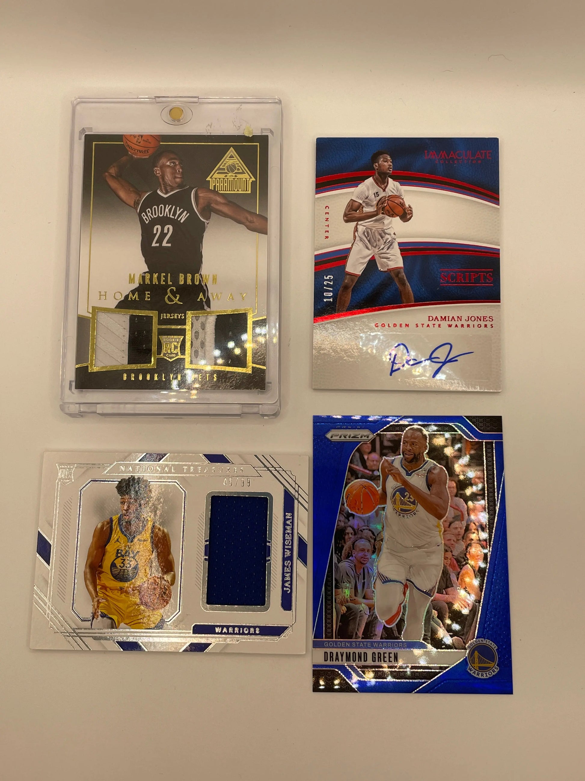 NBA Auto & Patch Golden State Warriors sports card lot , bundle - James Wiseman  + more (lot#43) FRENLY BRICKS - Open 7 Days