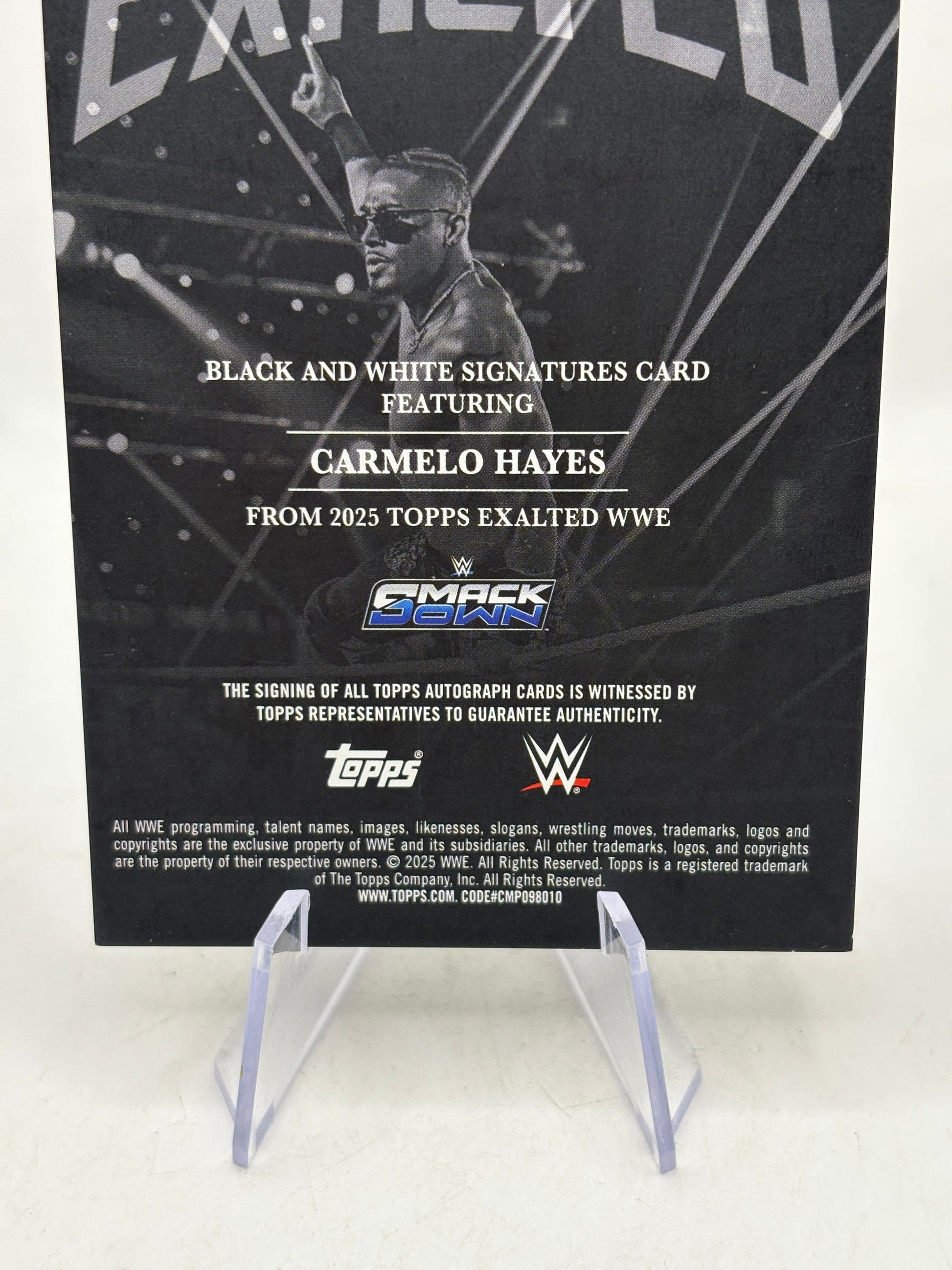 2025 Topps Exalted WWE - Carmelo Hayes Auto /99, photo 4 image 4