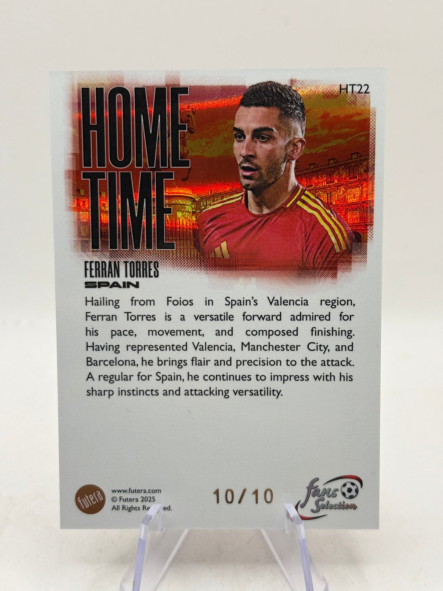 2025 Futera Fans Selection - Home Time HT22 Ferran Torres 10/10 Book End FRENLY BRICKS - Open 7 Days