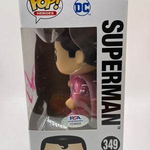 Funko POP! Heroes #349 Superman Dean Cain Signed PSA COA FRENLY BRICKS - Open 7 Days