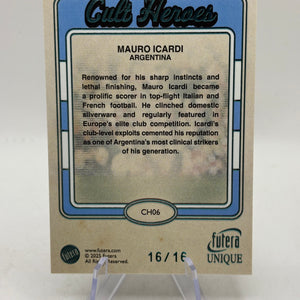 2025 Futera Unique World Football  Mauro Icardi #CH06 - Club Heroes 16/16 Book End FRENLY BRICKS - Open 7 Days