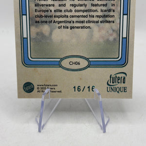 2025 Futera Unique World Football  Mauro Icardi #CH06 - Club Heroes 16/16 Book End FRENLY BRICKS - Open 7 Days