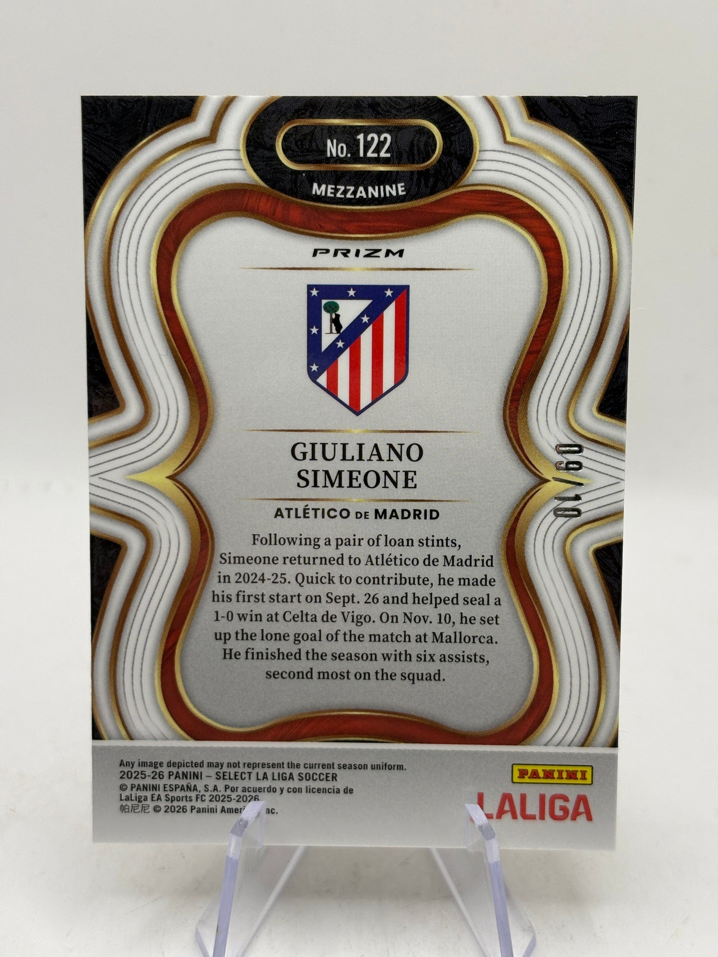 Giuliano Simeone 2025-26 Select La Liga #122 Atletico De Madrid Gold Wave 09/10 FRENLY BRICKS - Open 7 Days