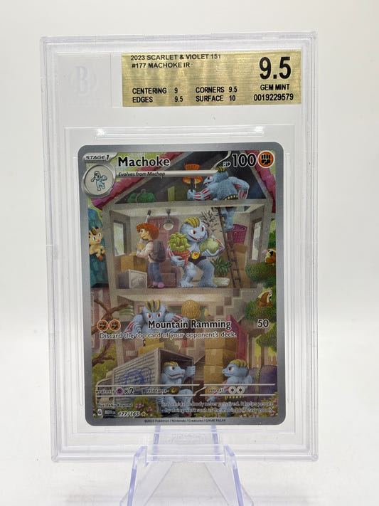 Pokemon TCG 151 MEW - Machoke 177/165 Illustration Rare BGS 9.5 Gem Mint