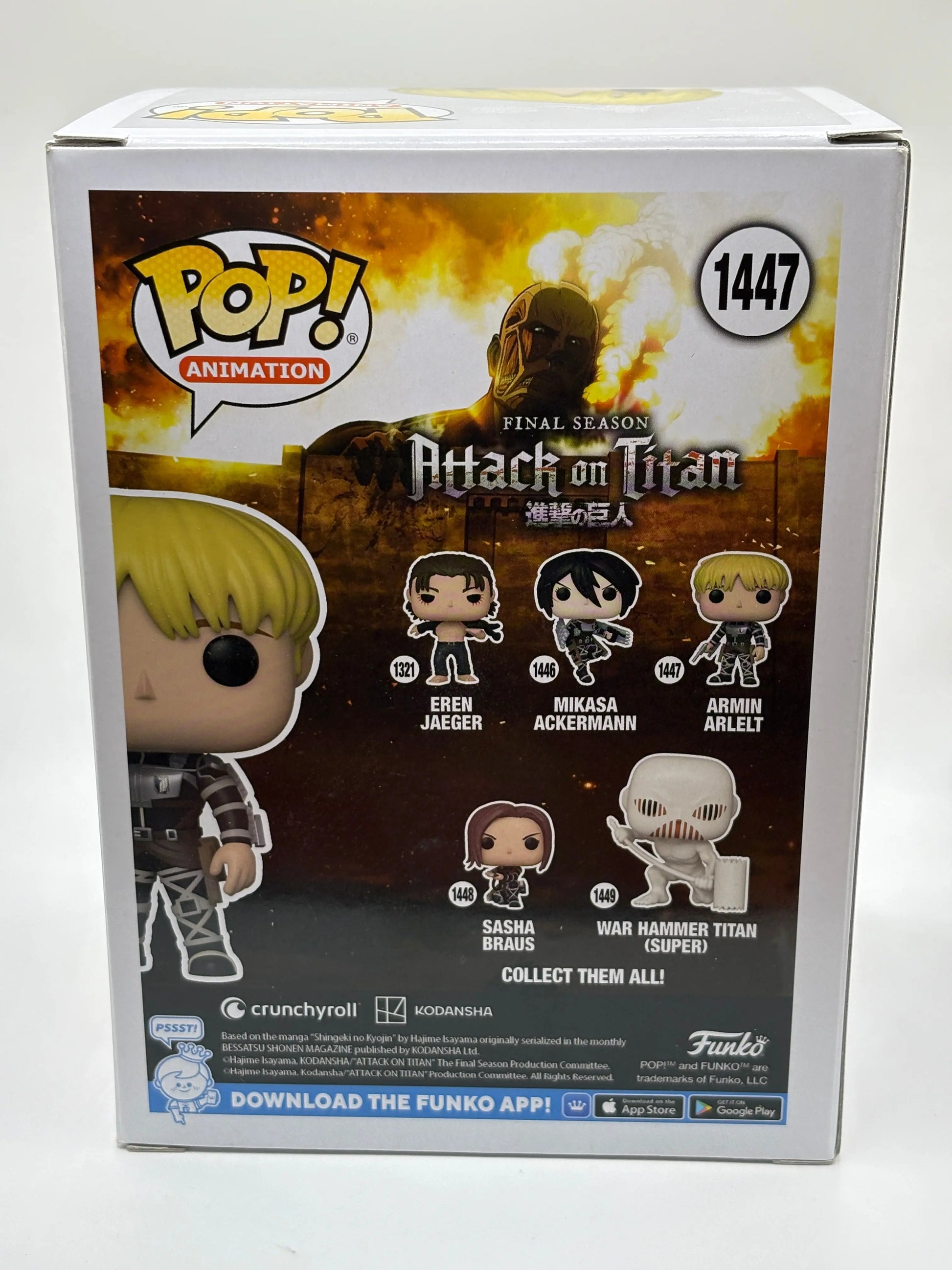 Funko POP! Animation Attack on Titan #1447 Armin Arlelt Limited Chase FRENLY BRICKS - Open 7 Days