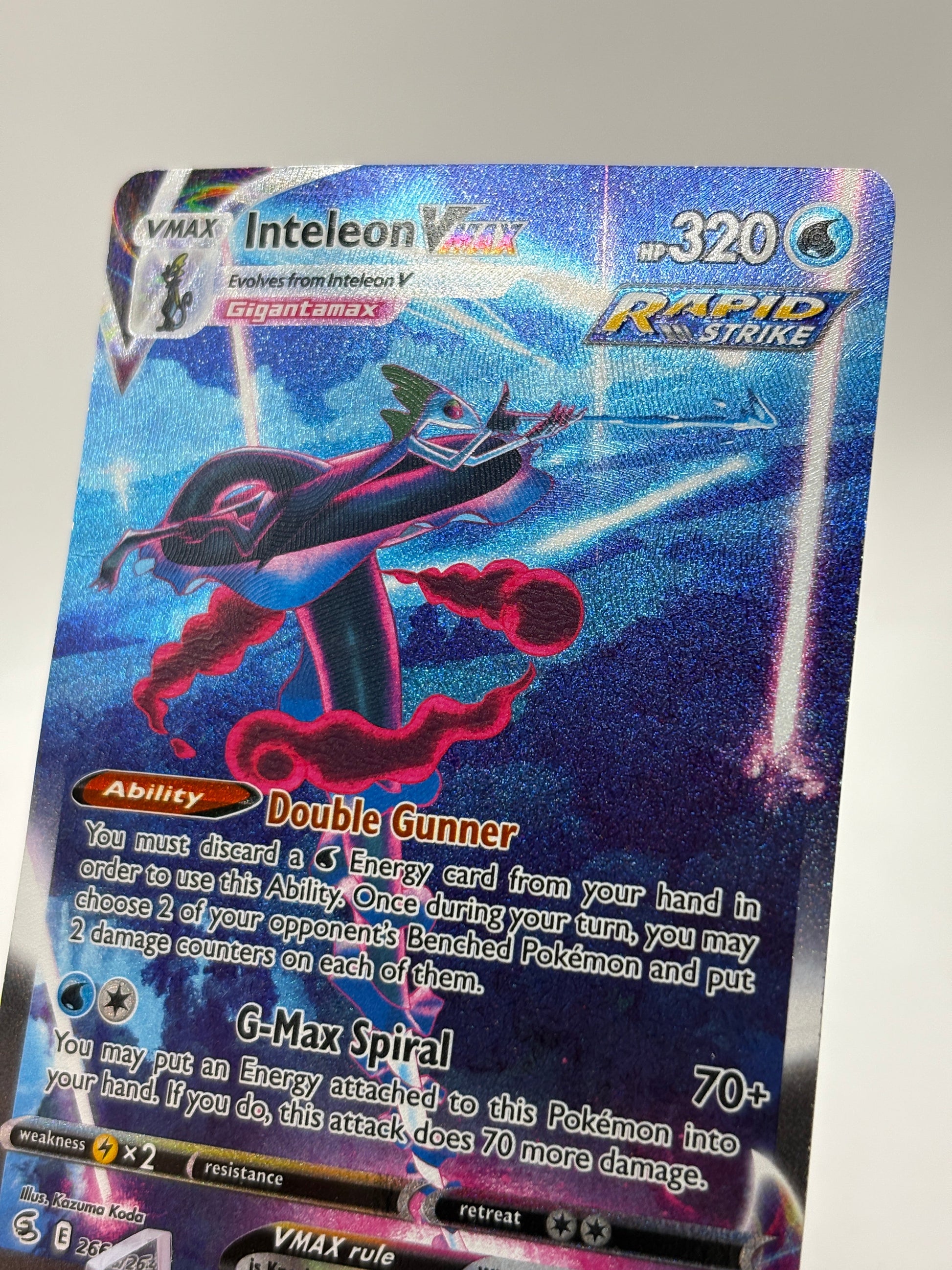 Pokemon TCG Fusion Strike - Inteleon Vmax 266/264 Alternate Full Art LP Warped FRENLY BRICKS - Open 7 Days