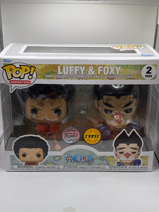 Funko POP! Animation One Piece 2 Pack Luffy & Foxy Limited Chase SE FRENLY BRICKS - Open 7 Days