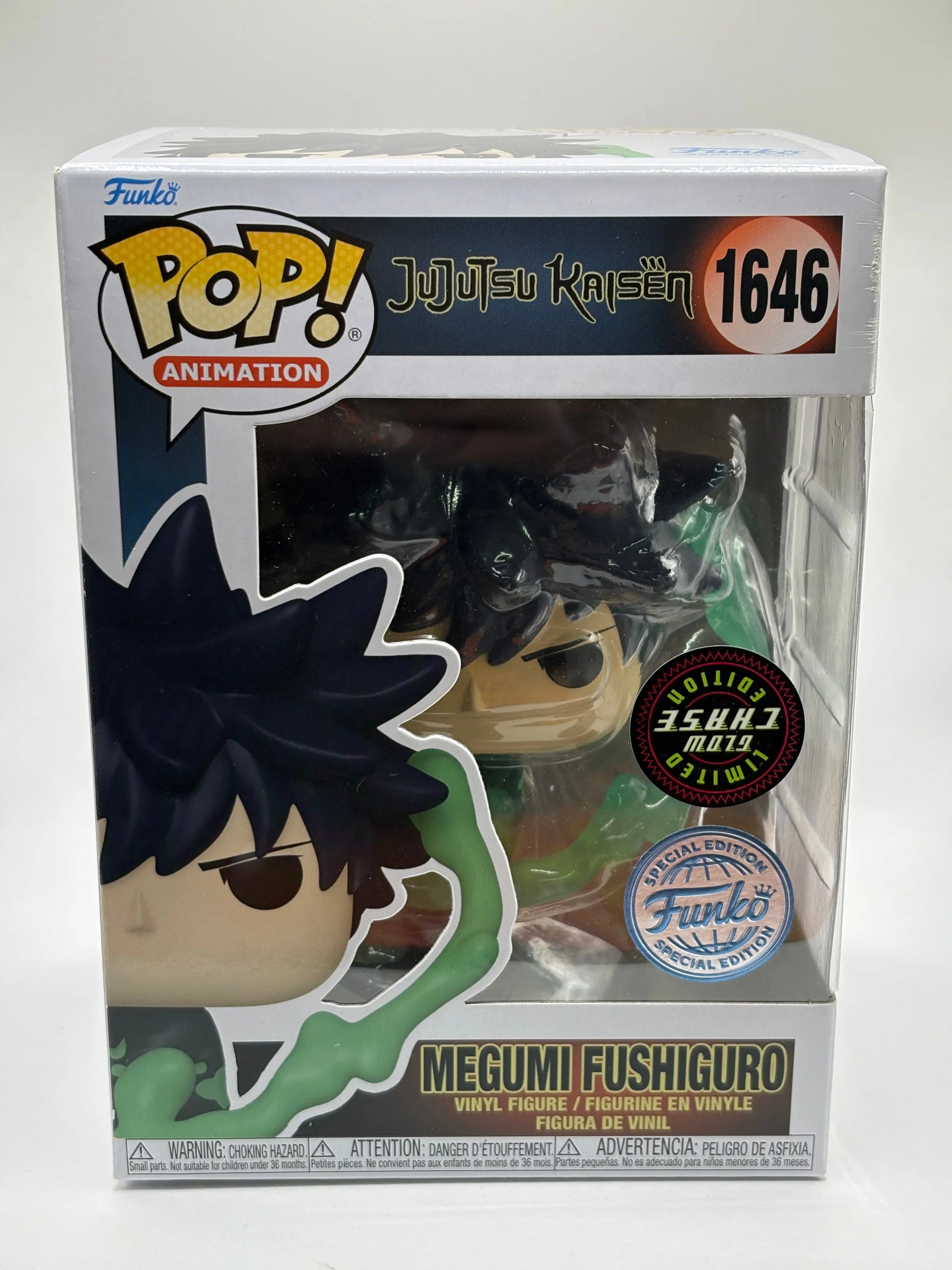 Funko POP! Jujutsu Kaisen #1646 Megumi Fushiguro Glow Chase SE ERROR STICKER FRENLY BRICKS - Open 7 Days