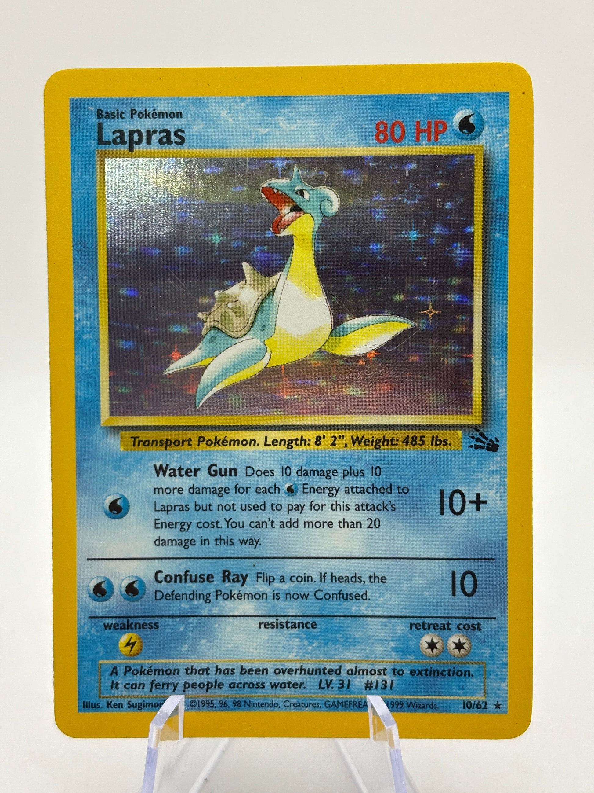 Pokemon TCG WOTC Fossil - Lapras 10/62 Rare Holo Moderately Played FRENLY BRICKS - Open 7 Days