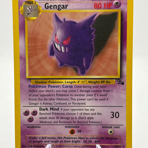 Pokemon TCG WOTC Fossil - Gengar 20/62 Non Holo Rare MP FRENLY BRICKS - Open 7 Days