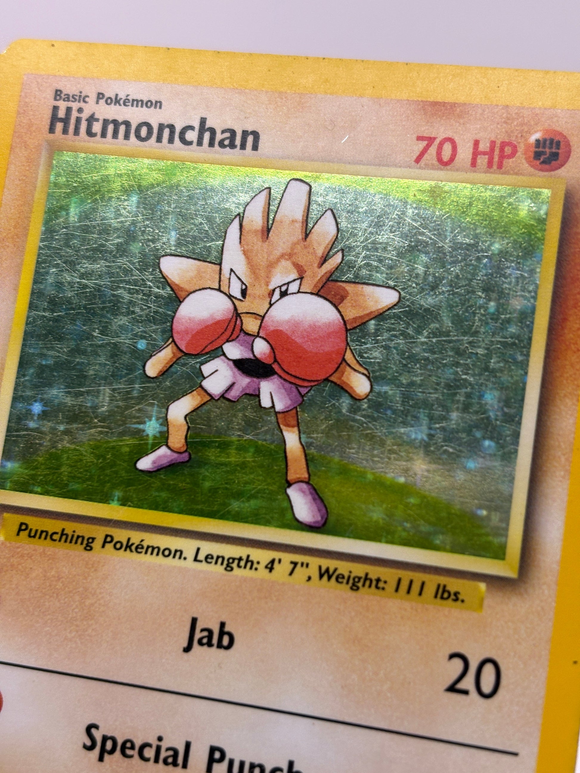 Pokemon TCG WOTC Base Set - Hitmonchan 7/102 Rare Holo MP FRENLY BRICKS - Open 7 Days
