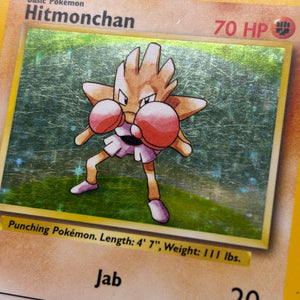 Pokemon TCG WOTC Base Set - Hitmonchan 7/102 Rare Holo MP FRENLY BRICKS - Open 7 Days